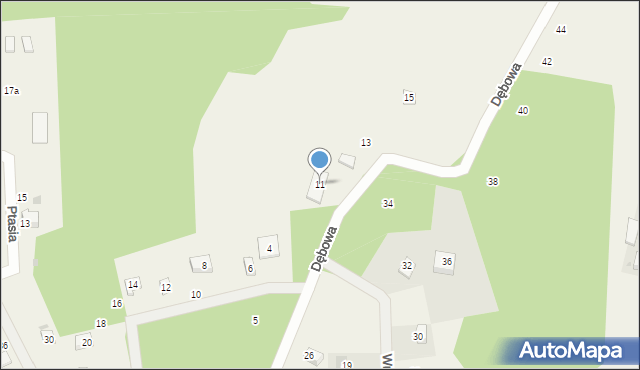 Sasino, Dębowa, 11, mapa Sasino