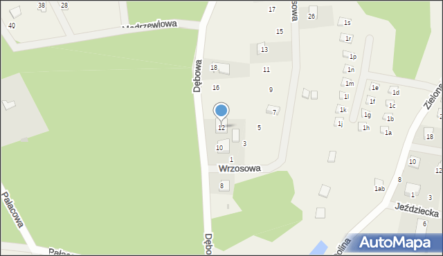 Sasino, Dębowa, 12, mapa Sasino