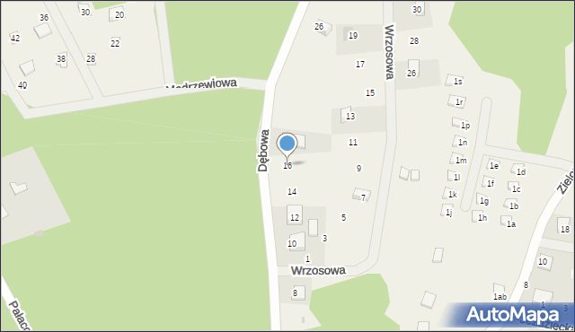 Sasino, Dębowa, 16, mapa Sasino