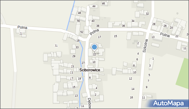 Ściborowice, Dębowa, 12, mapa Ściborowice