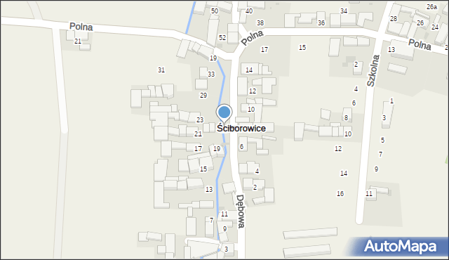 Ściborowice, Dębowa, 25, mapa Ściborowice