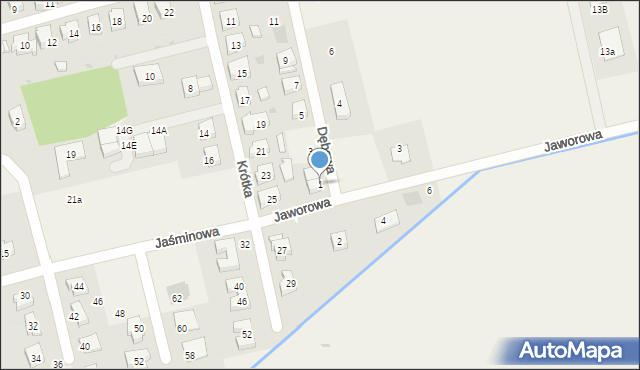 Serby, Dębowa, 1, mapa Serby