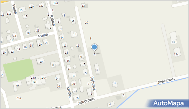Serby, Dębowa, 6, mapa Serby