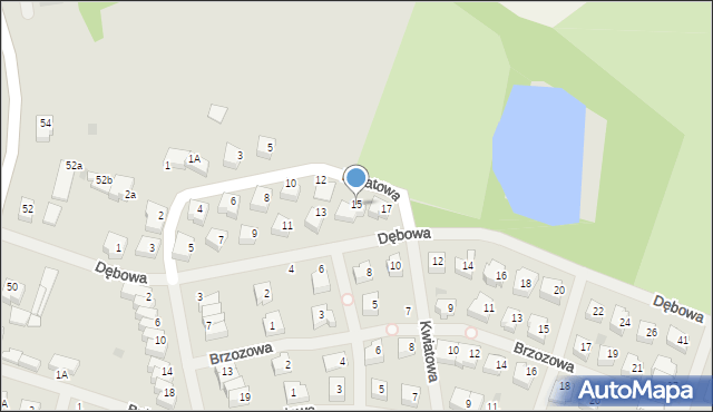 Sianów, Dębowa, 15, mapa Sianów