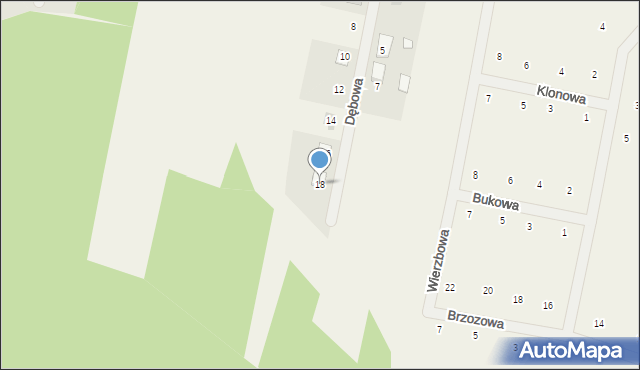 Siedlec, Dębowa, 18, mapa Siedlec