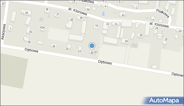 Siedliska, Dębowa, 22, mapa Siedliska