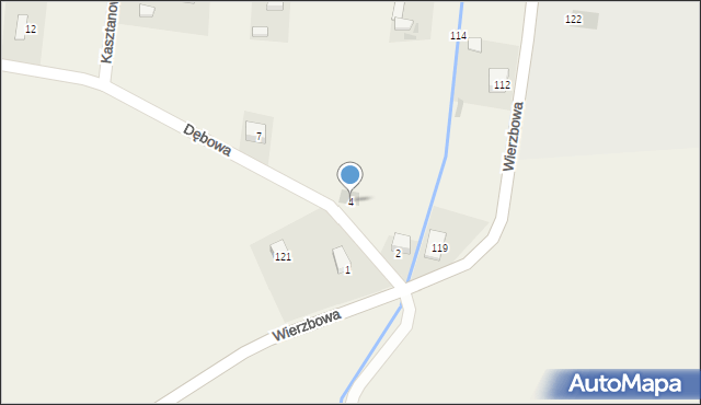 Siedliska, Dębowa, 4, mapa Siedliska