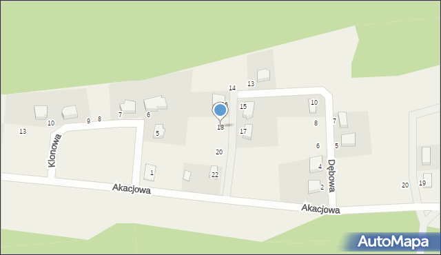 Siedlisko, Dębowa, 18, mapa Siedlisko