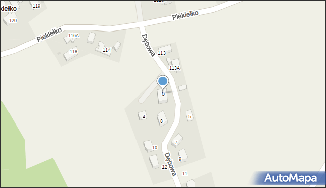 Sierakowice, Dębowa, 6, mapa Sierakowice