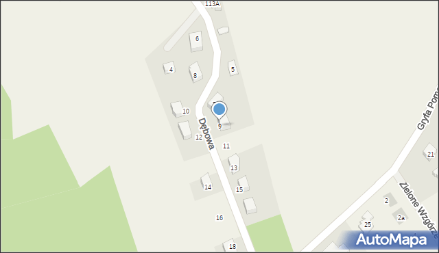 Sierakowice, Dębowa, 9, mapa Sierakowice