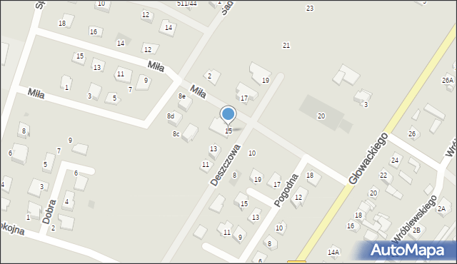 Sierpc, Deszczowa, 15, mapa Sierpc