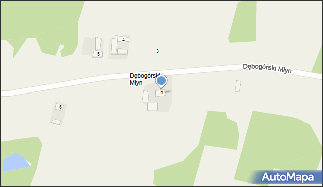 Sipiory, Dębogórski Młyn, 2, mapa Sipiory