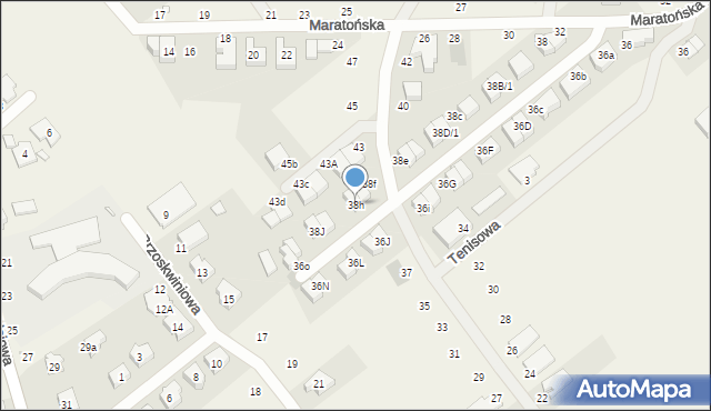 Skórzewo, Dębowa, 38h, mapa Skórzewo