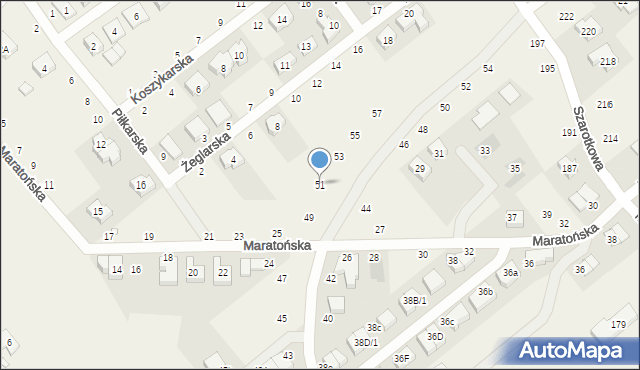 Skórzewo, Dębowa, 51, mapa Skórzewo