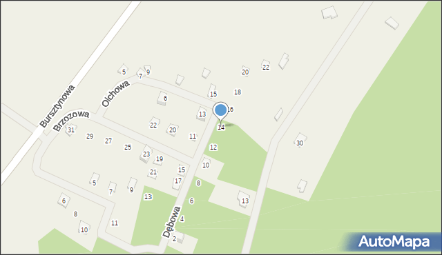 Słajszewo, Dębowa, 14, mapa Słajszewo