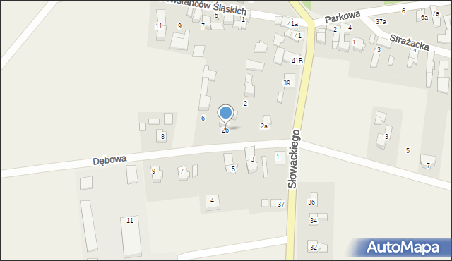 Sławików, Dębowa, 2b, mapa Sławików