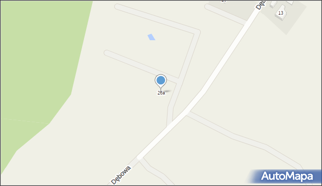 Sławki, Dębowa, 26a, mapa Sławki