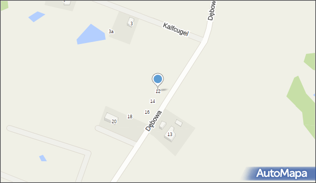 Sławki, Dębowa, 12, mapa Sławki