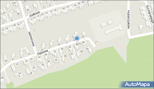 Słupsk, Dębowa, 44, mapa Słupska