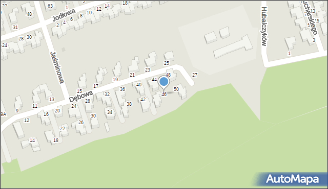 Słupsk, Dębowa, 46, mapa Słupska