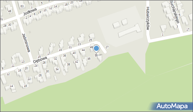 Słupsk, Dębowa, 50, mapa Słupska