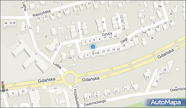 Słupsk, Degi Wiktora, prof., 6, mapa Słupska