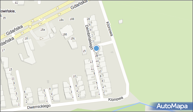 Słupsk, Dembińskiego Henryka, gen., 16, mapa Słupska