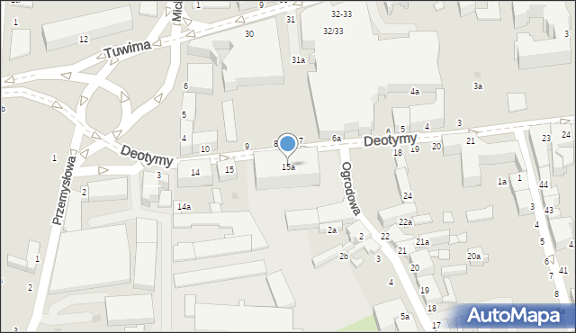 Słupsk, Deotymy, 15a, mapa Słupska