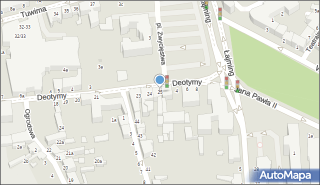 Słupsk, Deotymy, 25, mapa Słupska