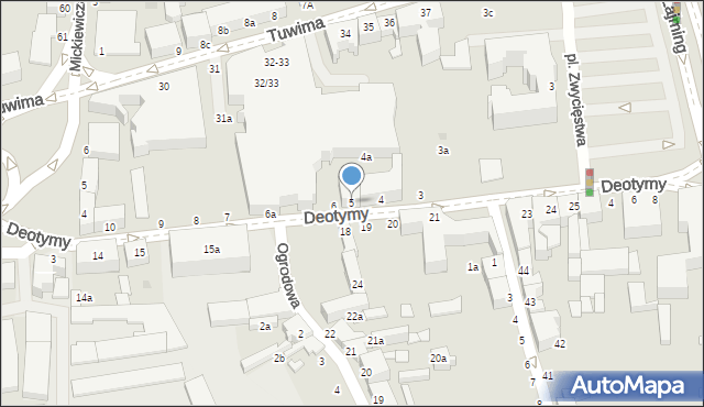 Słupsk, Deotymy, 5, mapa Słupska