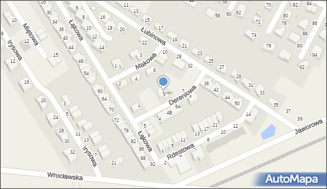 Smolec, Dereniowa, 3, mapa Smolec