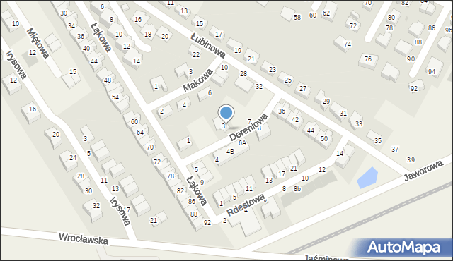 Smolec, Dereniowa, 5, mapa Smolec