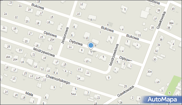 Sochaczew, Dębowa, 7, mapa Sochaczew