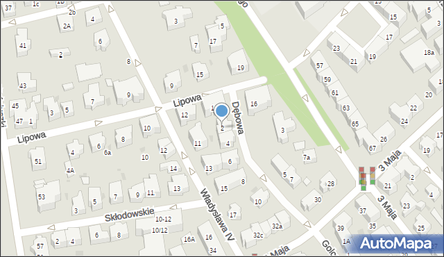 Sopot, Dębowa, 2, mapa Sopotu