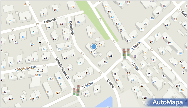 Sopot, Dębowa, 7, mapa Sopotu