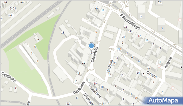 Sosnowiec, Dęblińska, 9, mapa Sosnowca