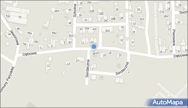 Sosnowiec, Dębowa, 14, mapa Sosnowca