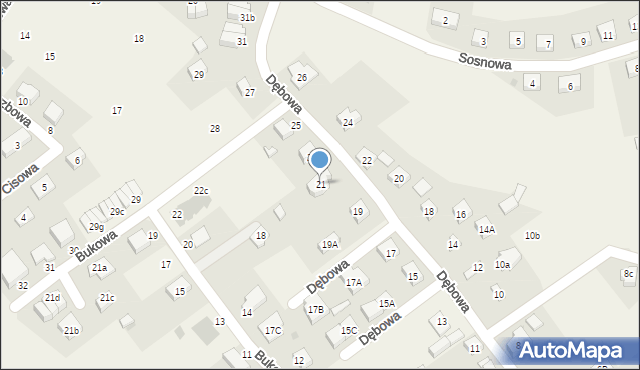 Spalice, Dębowa, 21, mapa Spalice