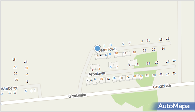 Stara Wieś, Dereniowa, 2, mapa Stara Wieś