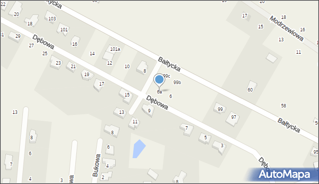 Stare Bielice, Dębowa, 6a, mapa Stare Bielice