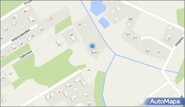 Stare Budy, Dębowa, 23, mapa Stare Budy