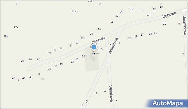 Stawinoga, Dębowa, 27, mapa Stawinoga