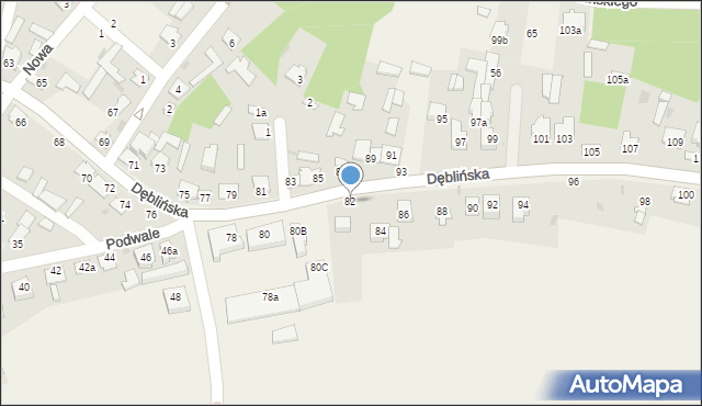 Stężyca, Dęblińska, 82, mapa Stężyca