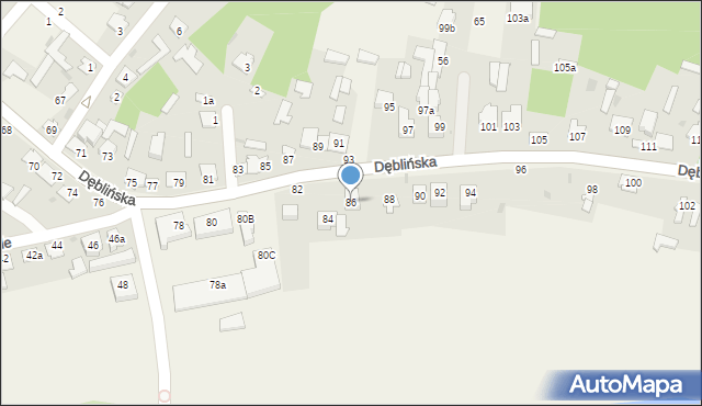 Stężyca, Dęblińska, 86, mapa Stężyca