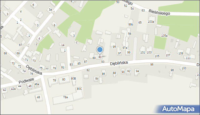 Stężyca, Dęblińska, 91, mapa Stężyca