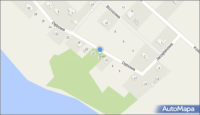 Straduny, Dębowa, 12, mapa Straduny