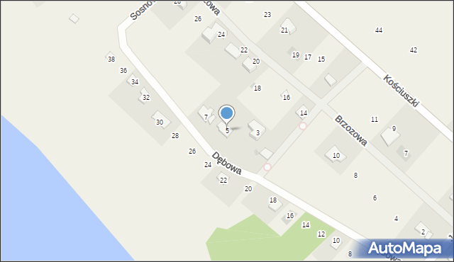 Straduny, Dębowa, 5, mapa Straduny