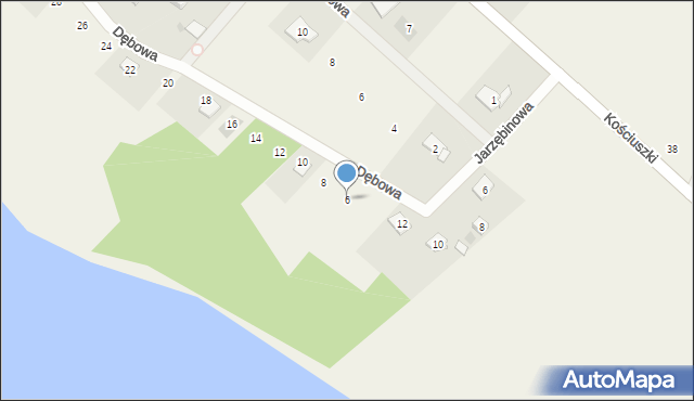 Straduny, Dębowa, 6, mapa Straduny