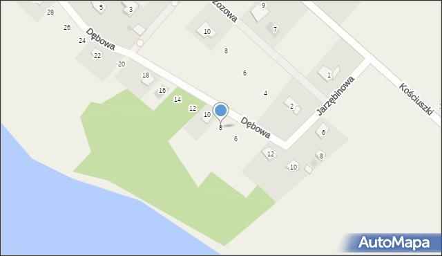 Straduny, Dębowa, 8, mapa Straduny