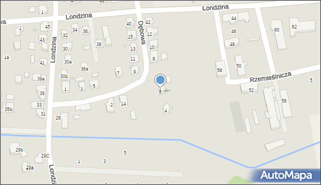 Strumień, Dębowa, 6, mapa Strumień